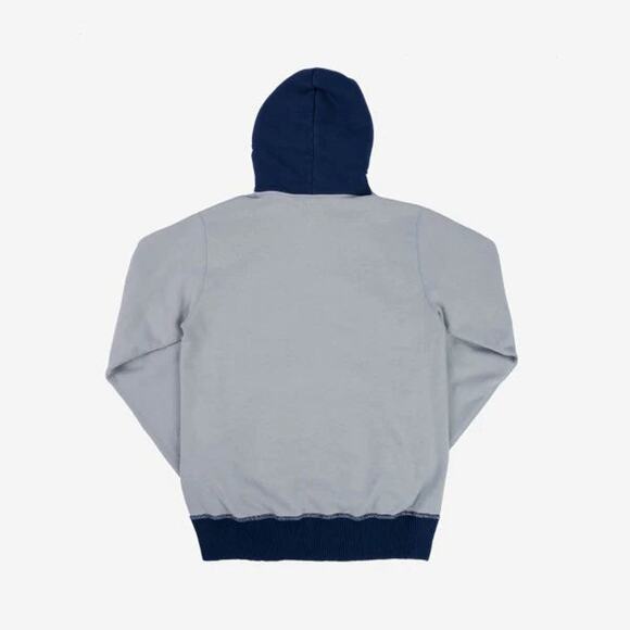 Iron Heart Ultra Heavyweight Loopwheel Grey Navy Zip-Up Hoodie L NEW 14oz Jacket - Picture 8 of 8